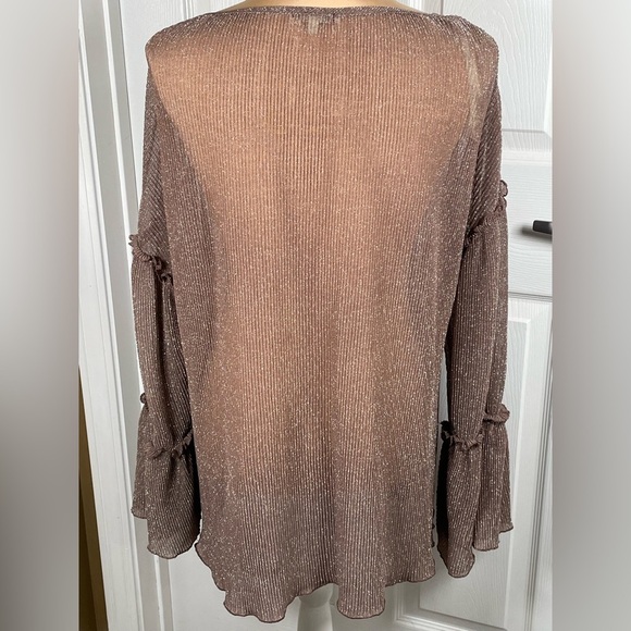 GIMMICKS by BKE Lurex Ruffle Top Medium - Picture 12 of 13